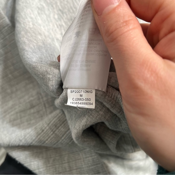 Nike Sportswear Rib Cotton Crop Hoodie in Grey - Picture 5 of 6